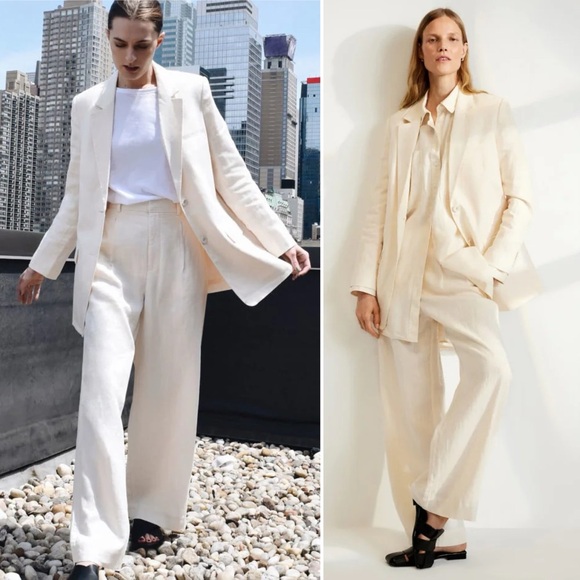 Everlane Oversized Linen Blazer Ivory White Single Breasted Jacket Size 16 NWOT - Picture 13 of 13